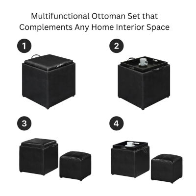 Designs4comfort Cushioned Ottoman
