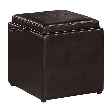 Designs4comfort Cushioned Ottoman, One Size, Brown