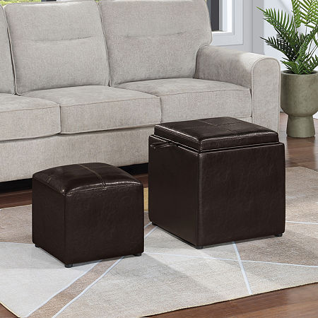 Designs4comfort Cushioned Ottoman, One Size, Brown