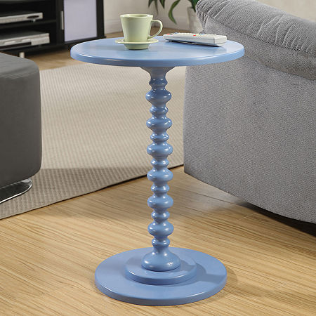 Palm Spindle End Table, One Size, Blue