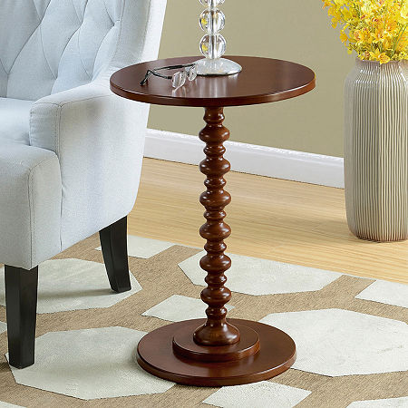 Palm Spindle End Table, One Size, Brown