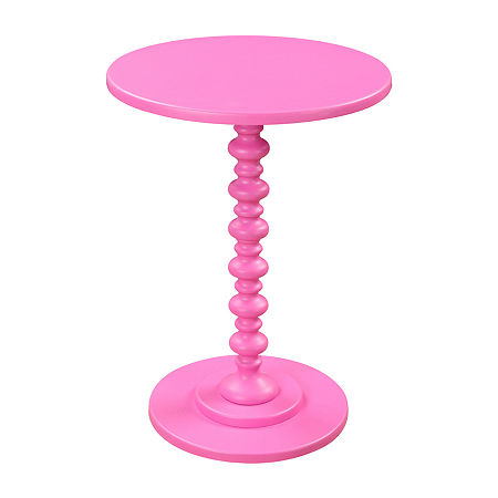 Palm Spindle End Table, One Size, Pink