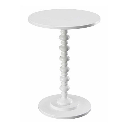 Palm Spindle End Table, One Size, White