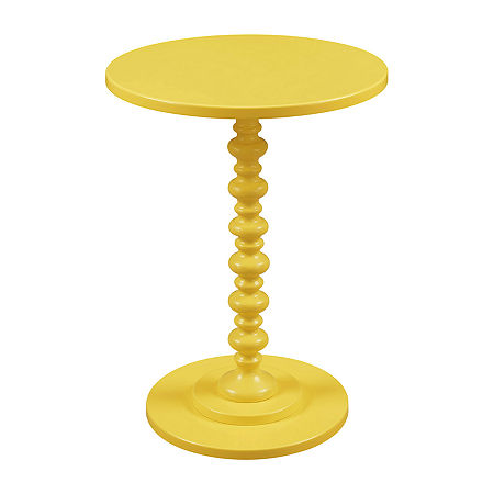 Palm Spindle End Table, One Size, Yellow