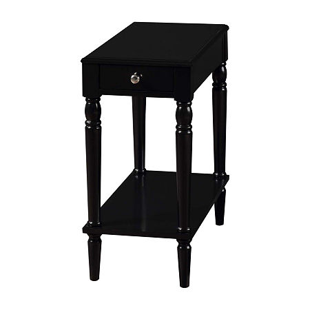 French Country Chairside End Table, One Size, Black