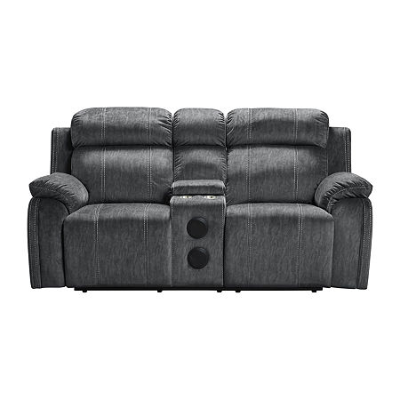 Tango Pad-Arm Reclining Loveseat, One Size, Gray