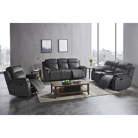 Tango Pad-Arm Reclining Loveseat, One Size, Gray