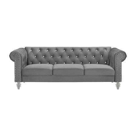 Emma Roll-Arm Sofa, One Size, Gray