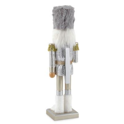 North Pole Trading Co. 14in Glitter Soldier Christmas Nutcracker