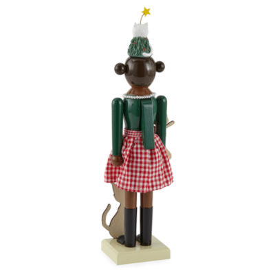 North Pole Trading Co. 14in Cat Girl African American Christmas Nutcracker