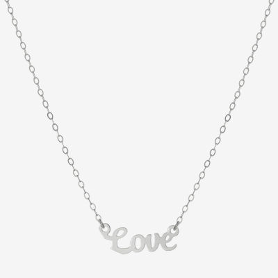 Silver Treasures Love Sterling Silver 16 Inch Cable Pendant Necklace