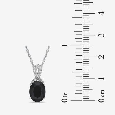Womens Genuine Black Onyx Sterling Silver Pendant Necklace