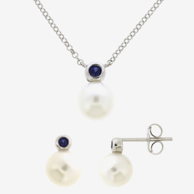 pc. Cultured Freshwater Pearl Sterling Silver Jewelry Set