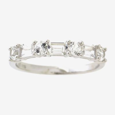 2.5MM Lab Created White Sapphire Sterling Silver Band