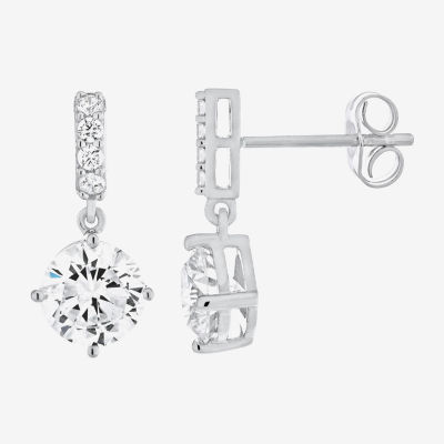 DiamonArt® Cubic Zirconia Sterling Silver Pendant Necklace and Earring Set