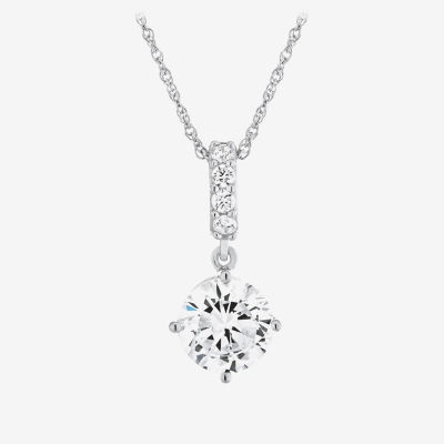 DiamonArt® Cubic Zirconia Sterling Silver Pendant Necklace and Earring Set