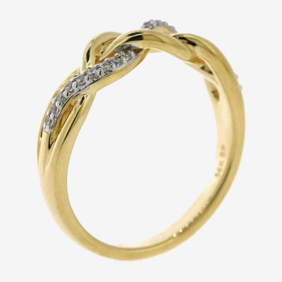 Womens 1/10 CT. T.W. Natural White Diamond 14K Gold Over Silver Stackable Ring