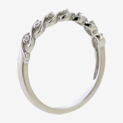 2MM 1/10 CT. T.W. Mined White Diamond Sterling Silver Band