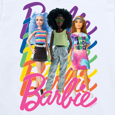 Big Kid Girls Crew Neck Short Sleeve Classic Fit Barbie Graphic T-Shirt