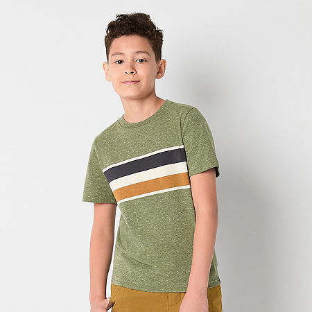 Thereabouts Little & Big Boys Crew Neck Short Sleeve T-Shirt, X-large , Green