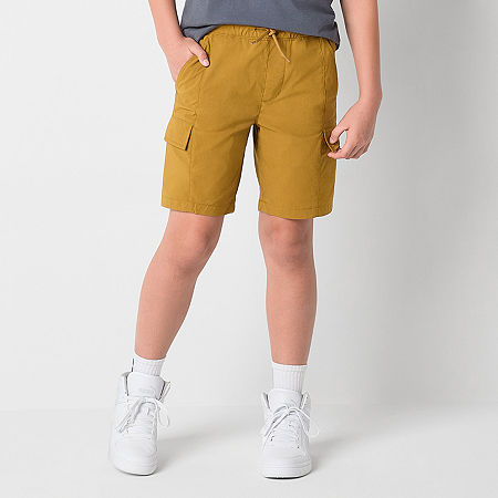 Thereabouts Little & Big Boys Stretch Fabric Adjustable Waist Cargo Short, Xl (18-20) Husky, Beige