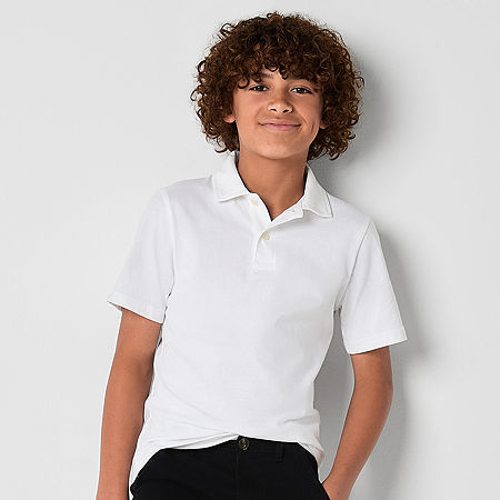 Thereabouts Little & Big Boys Short Sleeve Polo Shirt, Medium (10-12), White
