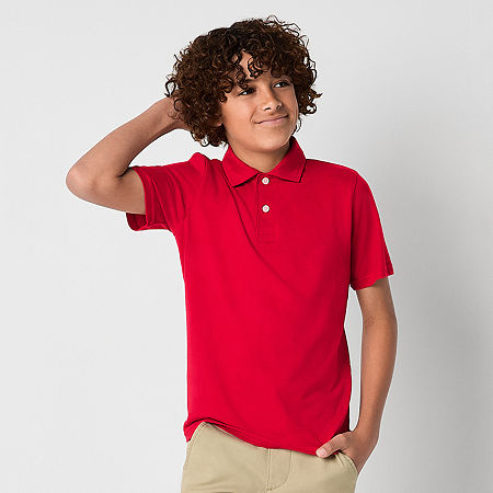 Thereabouts Little & Big Boys Short Sleeve Polo Shirt, X-large (18-20), Red