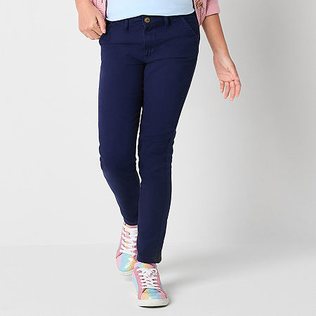 Thereabouts Little & Big Girls Straight Flat Front Pant, 5, Blue