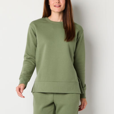 Xersion Womens Super Soft Fleece Crew Neck Long Sleeve Sweatshirt