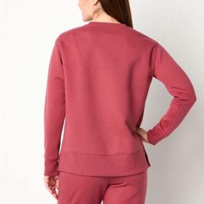 Xersion Womens Super Soft Fleece Crew Neck Long Sleeve Sweatshirt