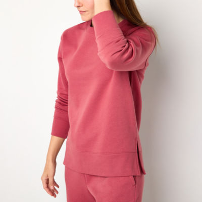 Xersion Womens Super Soft Fleece Crew Neck Long Sleeve Sweatshirt