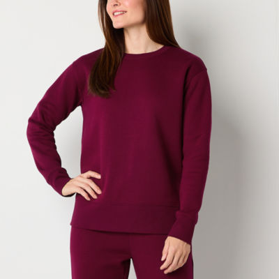 Xersion Womens Super Soft Fleece Crew Neck Long Sleeve Sweatshirt