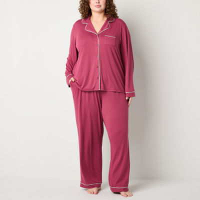 Ambrielle Womens Long Sleeve Pant Pajama Set