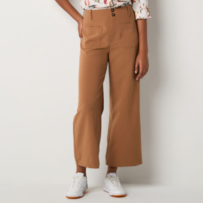 by&by-Juniors Straight Fit Wide Leg Trouser