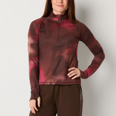 Xersion EverUltra-Lite Womens Mock Neck Long Sleeve Active Quarter-Zip Pullover