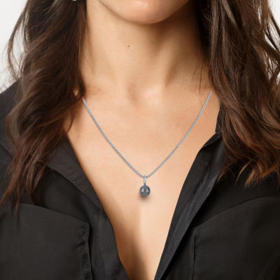 Black Tahitian Pearl Drop Pendant Necklace