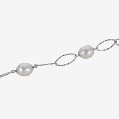 8.5-9Mm Cultured Freshwater Pearl Sterling Silver Bracelet