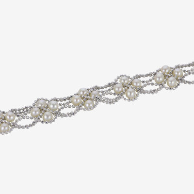 Cultured Freshwater Pearl Sterling Silver Lace Bracelet