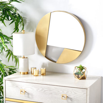 Safavieh 20" X 20" Gold Bryley Wall Mount Round Wall Mirror