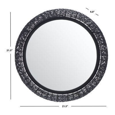 Safavieh 21.5" X 21.5" Black  Iona Wall Mount Round Wall Mirror