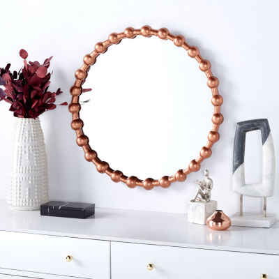 Safavieh 25" X 25" Gold Round Pallas Wall Mount Round Wall Mirror