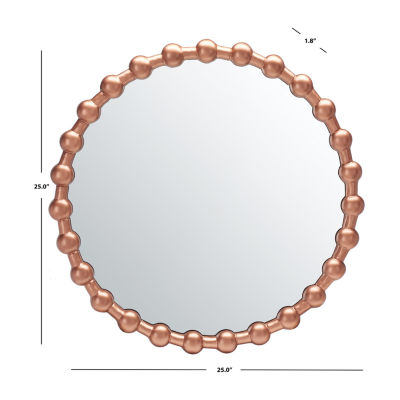 Safavieh 25" X 25" Gold Round Pallas Wall Mount Round Wall Mirror