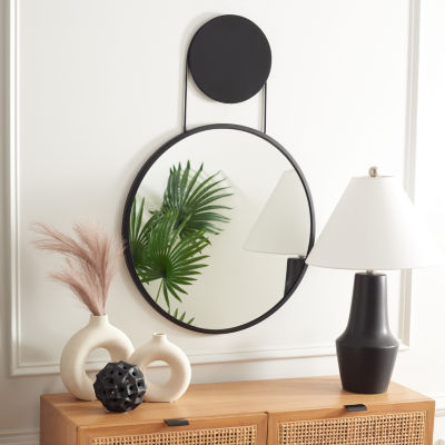 Safavieh 24 X 36 Black Aura Wall Mount Round Wall Mirror