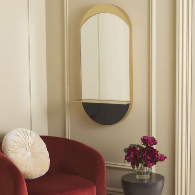 Safavieh 18.25" X 36" Gold Wessley Wall Mount Wall Mirror