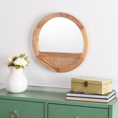 Safavieh 17.5" X 17.5" Natural Padma Wall Mount Round Wall Mirror