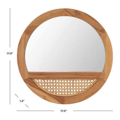 Safavieh 17.5" X 17.5" Natural Padma Wall Mount Round Wall Mirror