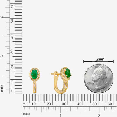 CT. T.W. Genuine Green Emerald 10K Gold Drop Earrings