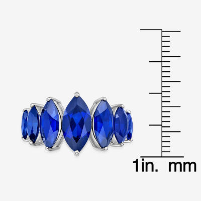 Womens Lab Created Sapphire Sterling Silver Cocktail Ring