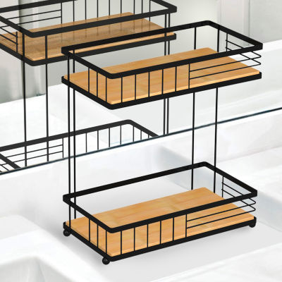 Popular Bath Woodhaven 2tier Shelf Caddy Bathroom Organizer