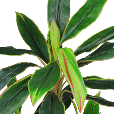 55'' Green and Red Potted Two Tone Dracaena Artificial Plant